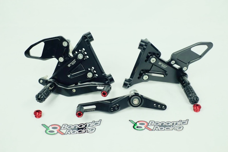 Bonamici Racing - Bộ gác chân BMW S1000RR 19+/S1000R 21+ ( gác chân gập lên xuống được, nút đỏ)