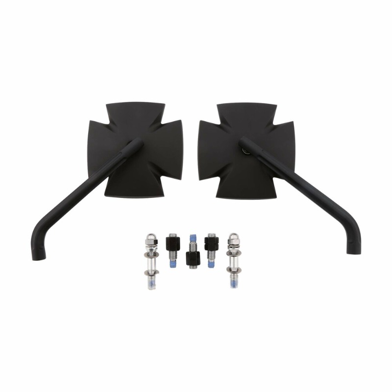 HIGHSIDER IRON CROSS MIRROR PAIR BLACK